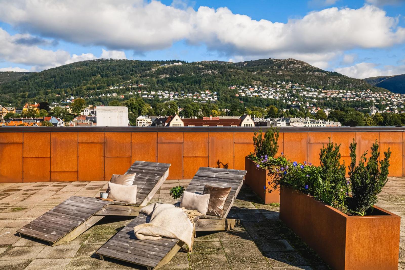 I Topp Etasje Med Flott Stor Felles Takterrasse Lejlighed